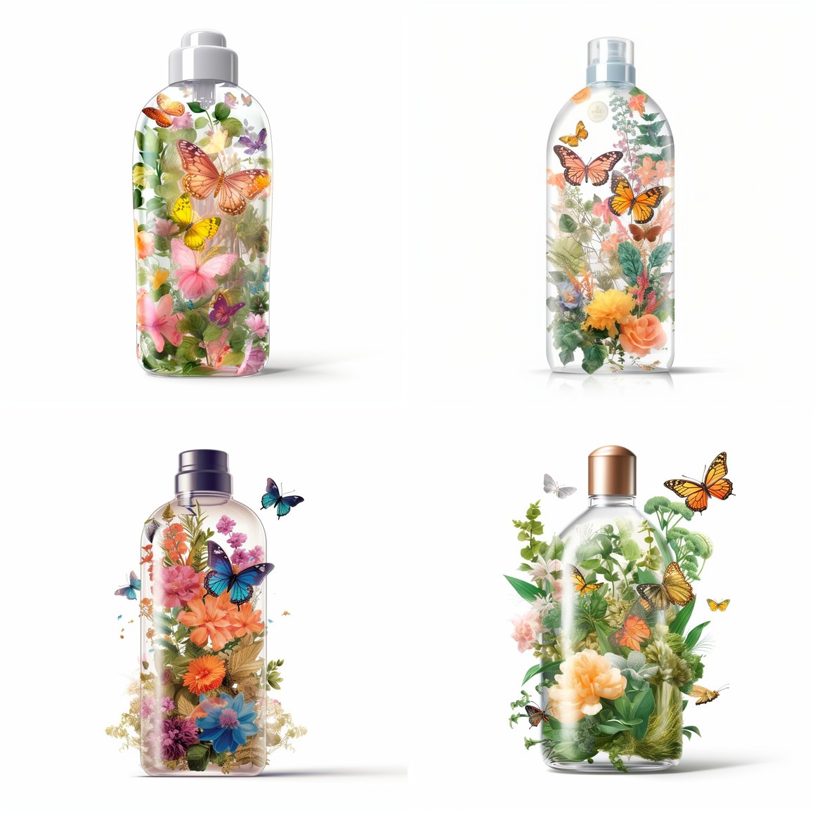 Nature's Voyage: Floral Infusion Shampoo Display
