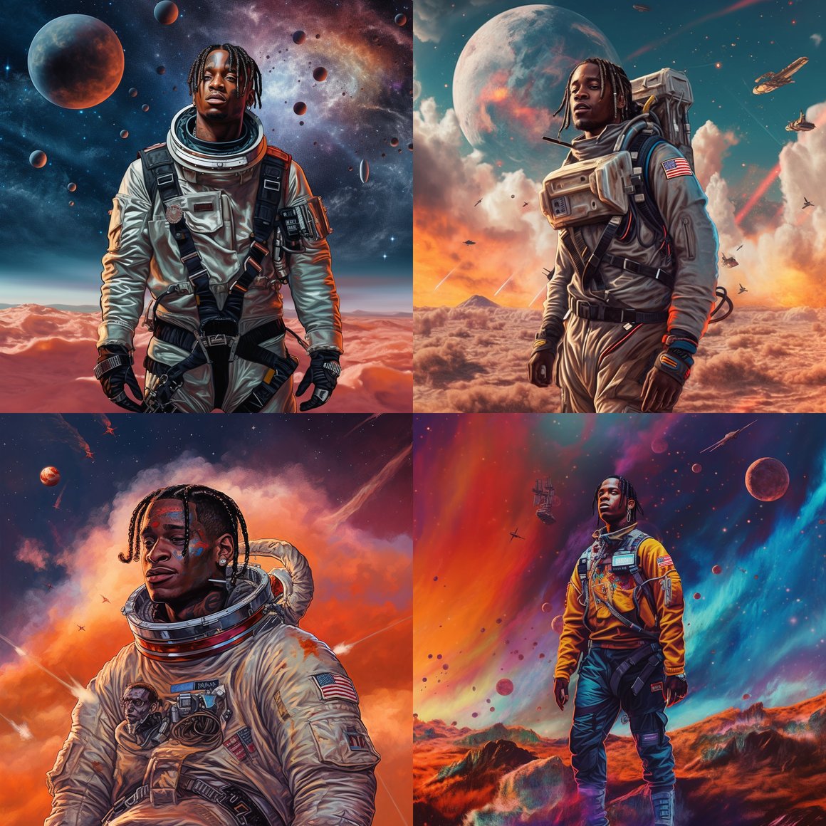 Astroworld Odyssey: Travis Scott Space Portrait