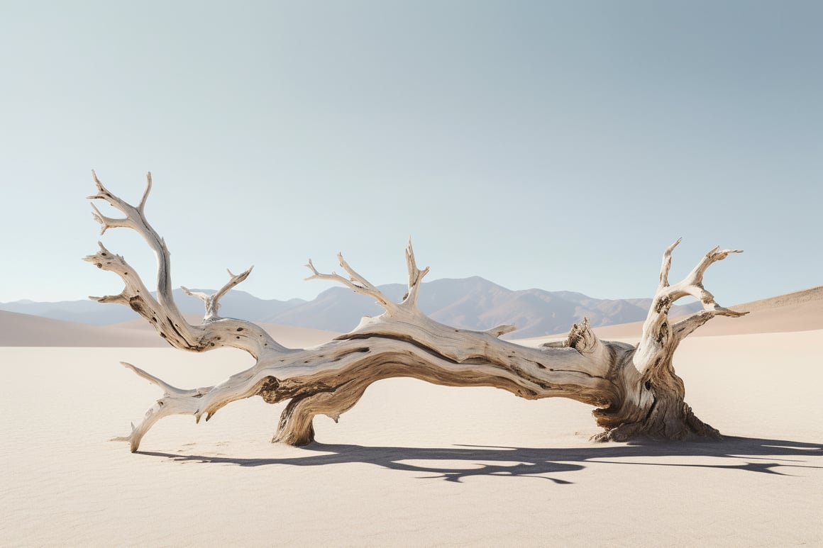 Desolate Beauty: Hyperrealistic Driftwood Photography