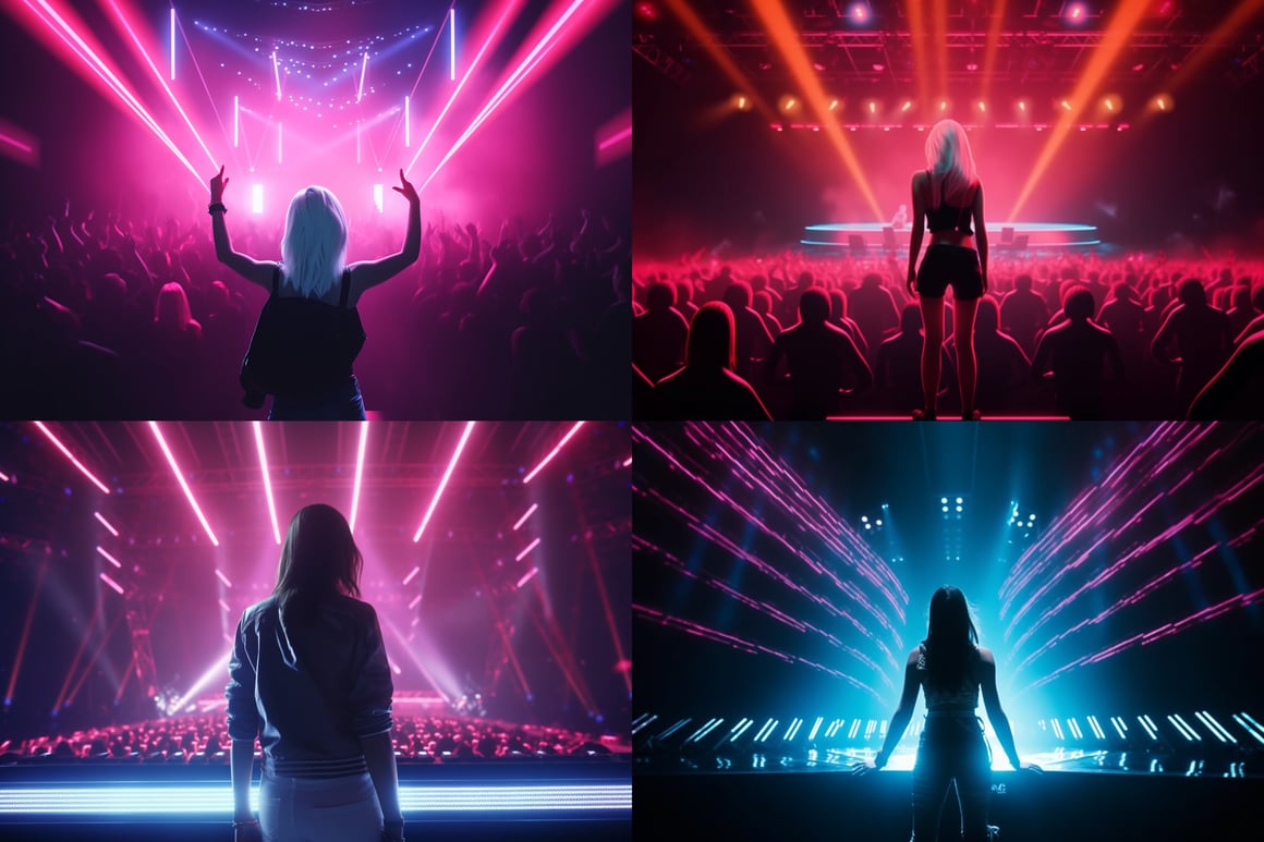 Mid-way 8K HD Music Video Preview with Neon Lights - Version 5 (Aspect Ratio 3:2)
