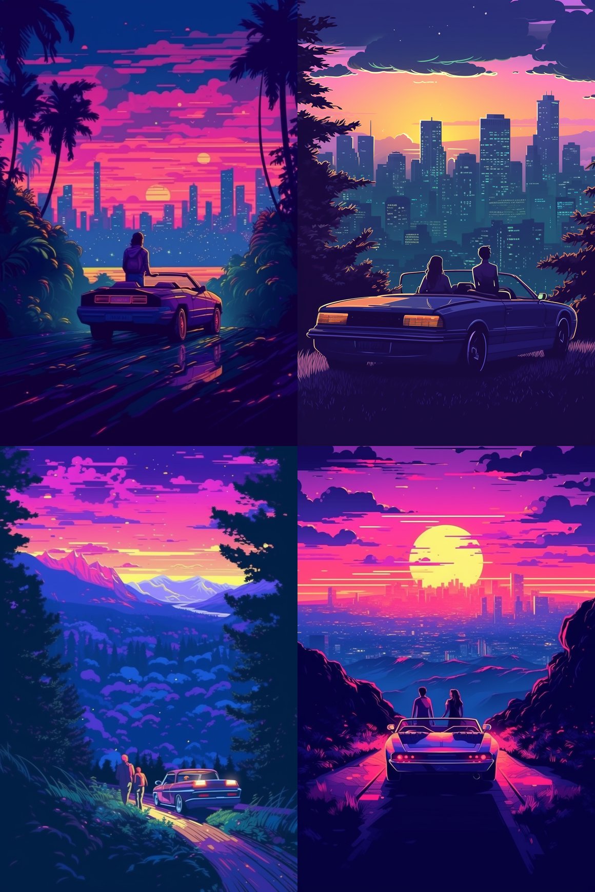 Neon Nights: Convertible Escape in Vice City