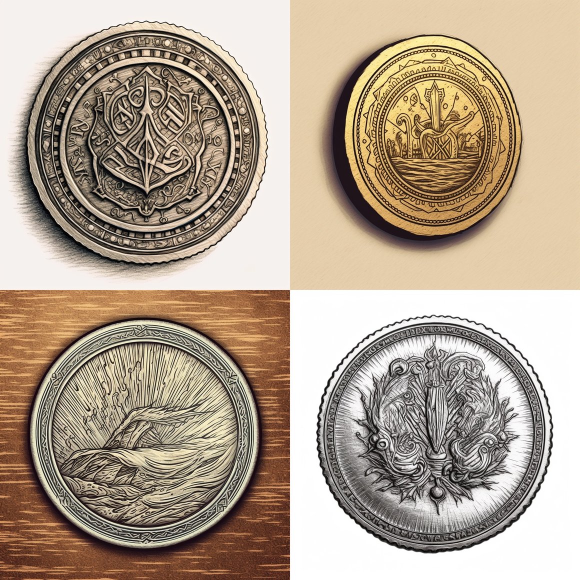 Hand-Drawn Gaming Coin Mid-Journey Prompt v5.1