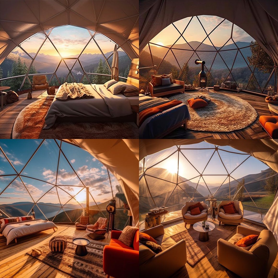 Cinematic Glamping Dome Amidst Mountain Valley - Gallery S 250