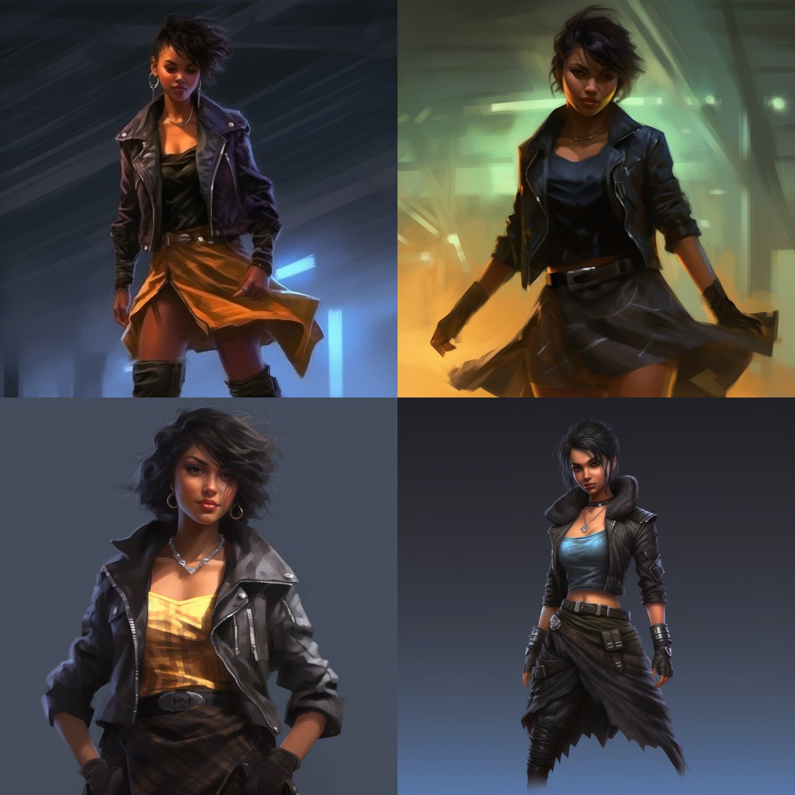 Midnight Cyberpunk Chic: An In-depth Description