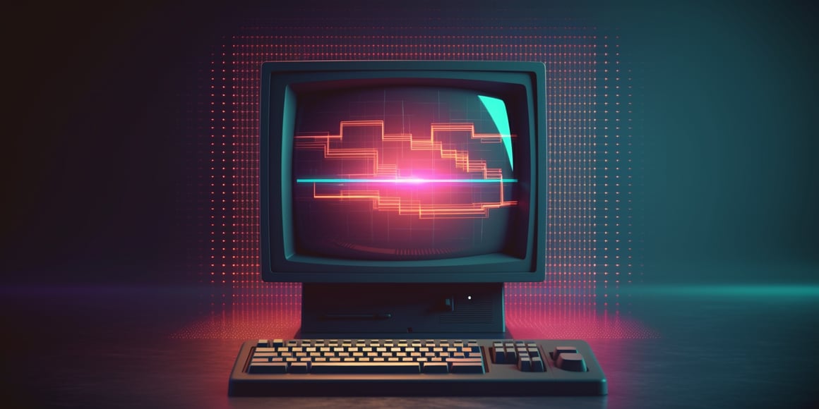 Retro Cyberspace Mid-Journey Display