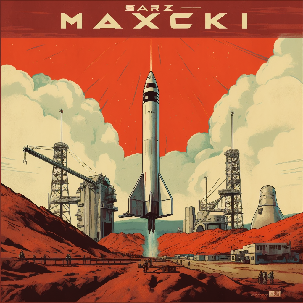 Retro-Styled SpaceX Mars Colonization Journey Poster