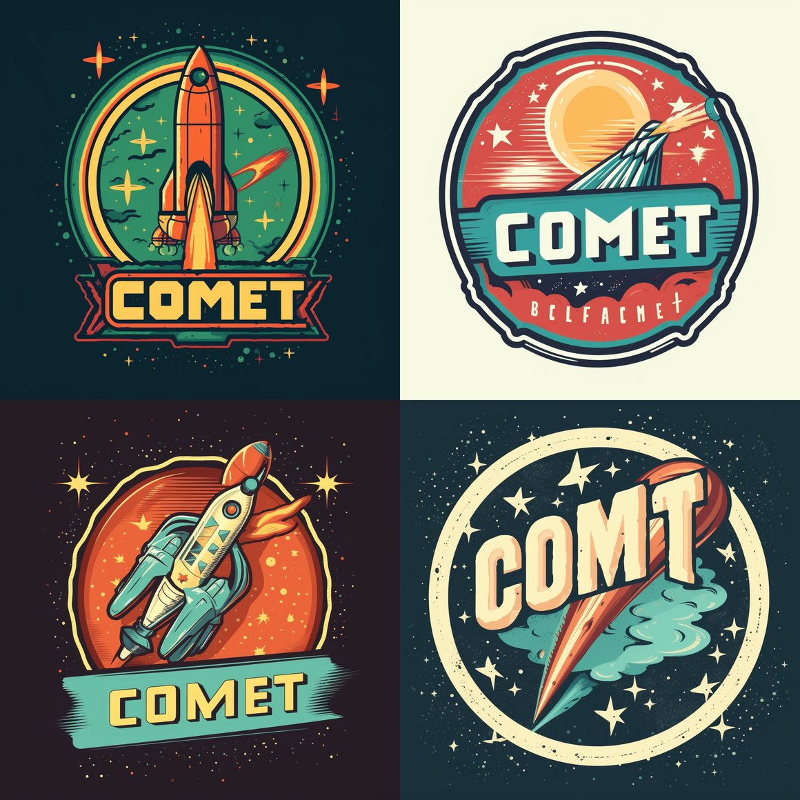 Retro Comet Logo Sticker Midway Design Update