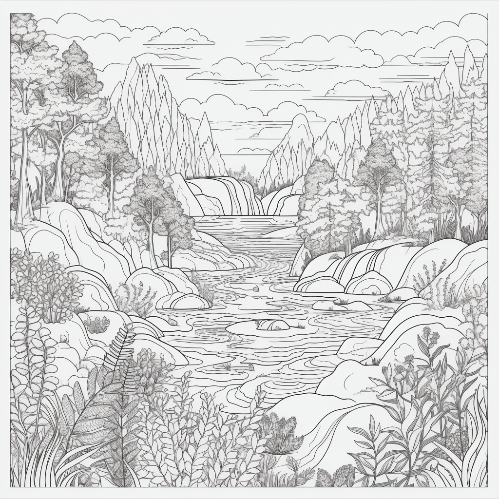 Nature Scenes Coloring Page Book Vol.5