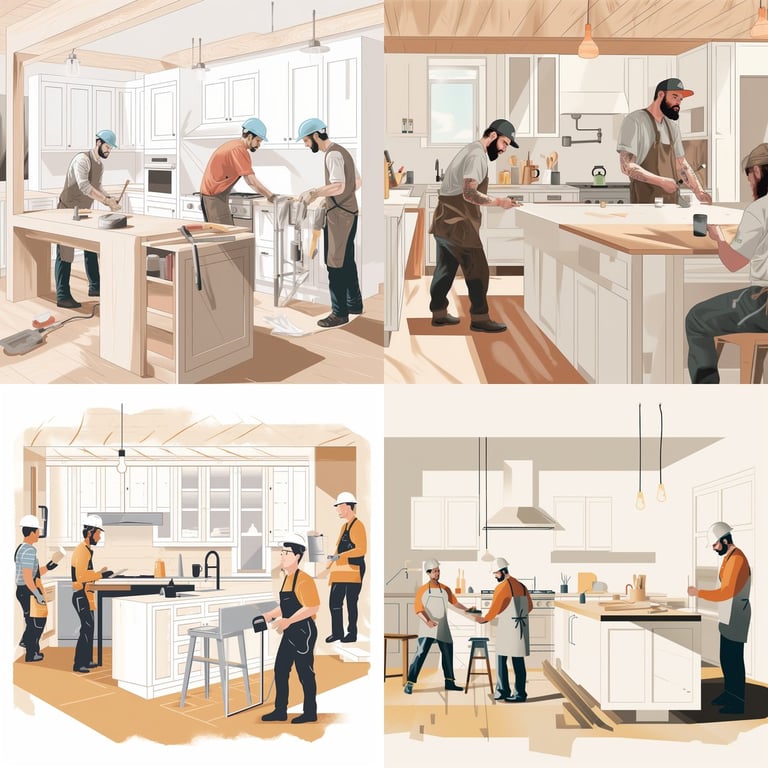 Modern Farmhouse Kitchen Installation Illustration Prompt | NeoPrompt