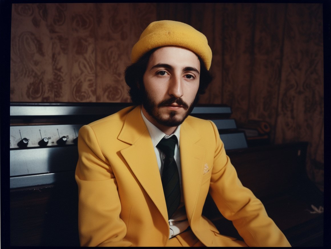 A Turkish Singer's Mid-Performance Moment in Wes Anderson Aesthetics