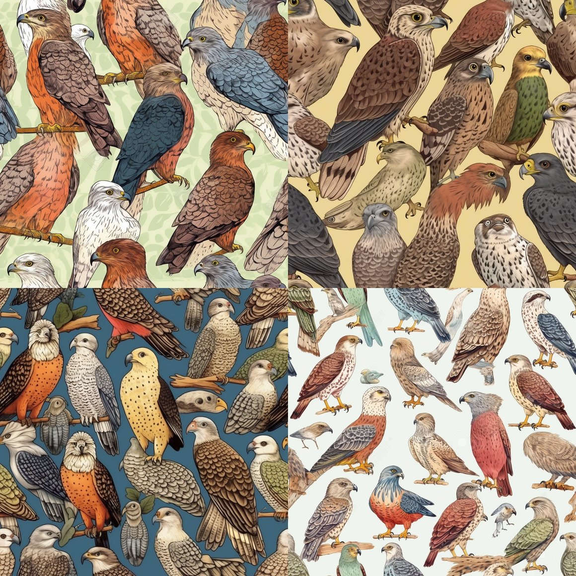 Hawk Mosaic: A Mid-Journey Spectacle