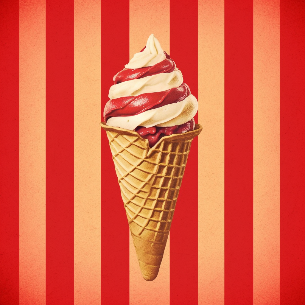 Retro Sweet Treat: Mid-Journey Ice Cream Cone