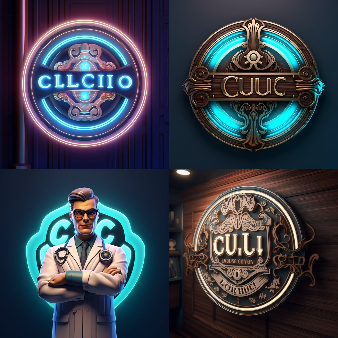 Detailed 3D Logo for Doctor Clu's Clinic