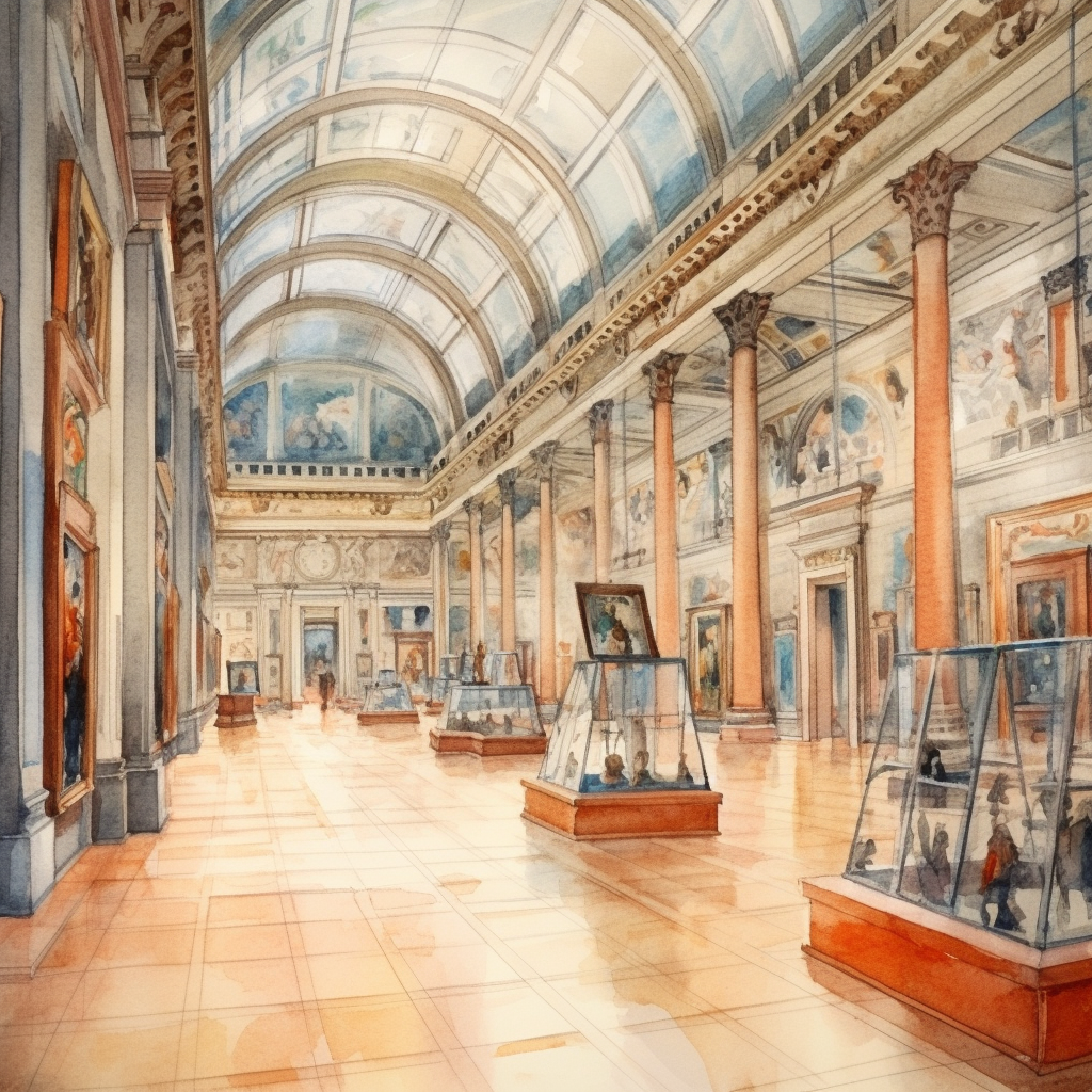 Artistic Adventure: A Watercolor Journey Through the Louvre