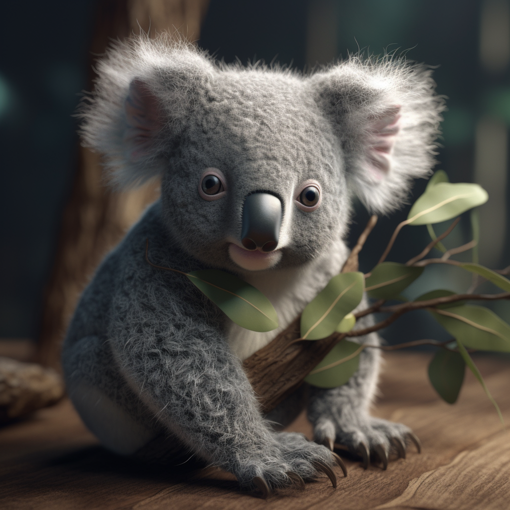 Detailed 3D Hyper Realistic Representation of a Cute Baby Koala - Version 5