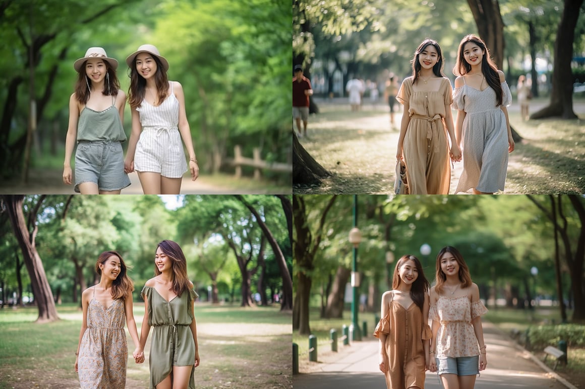 Summer Stroll: Natural Asian Beauties in High-Definition