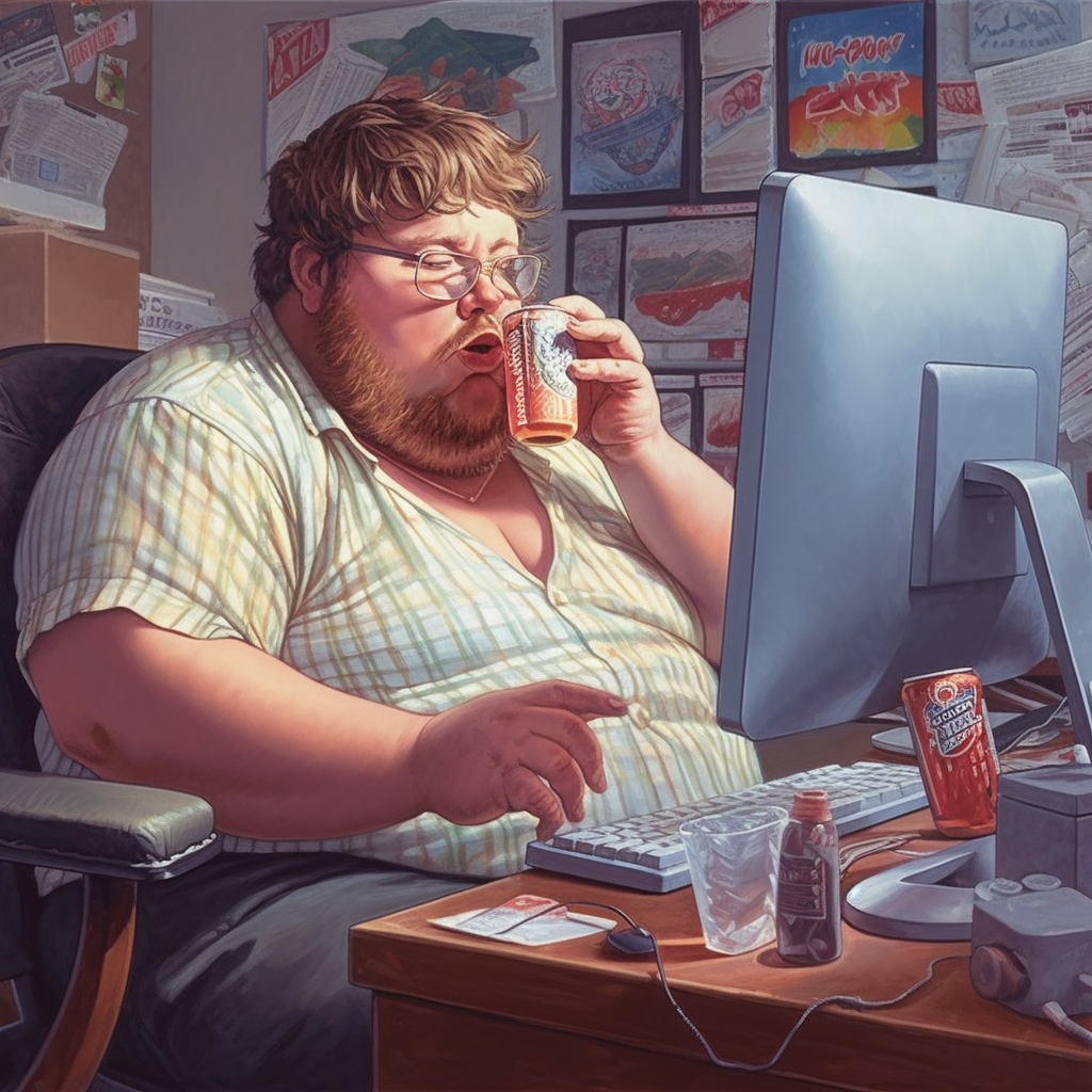 Midnight Gamer's Unusual Setup: Scene Description