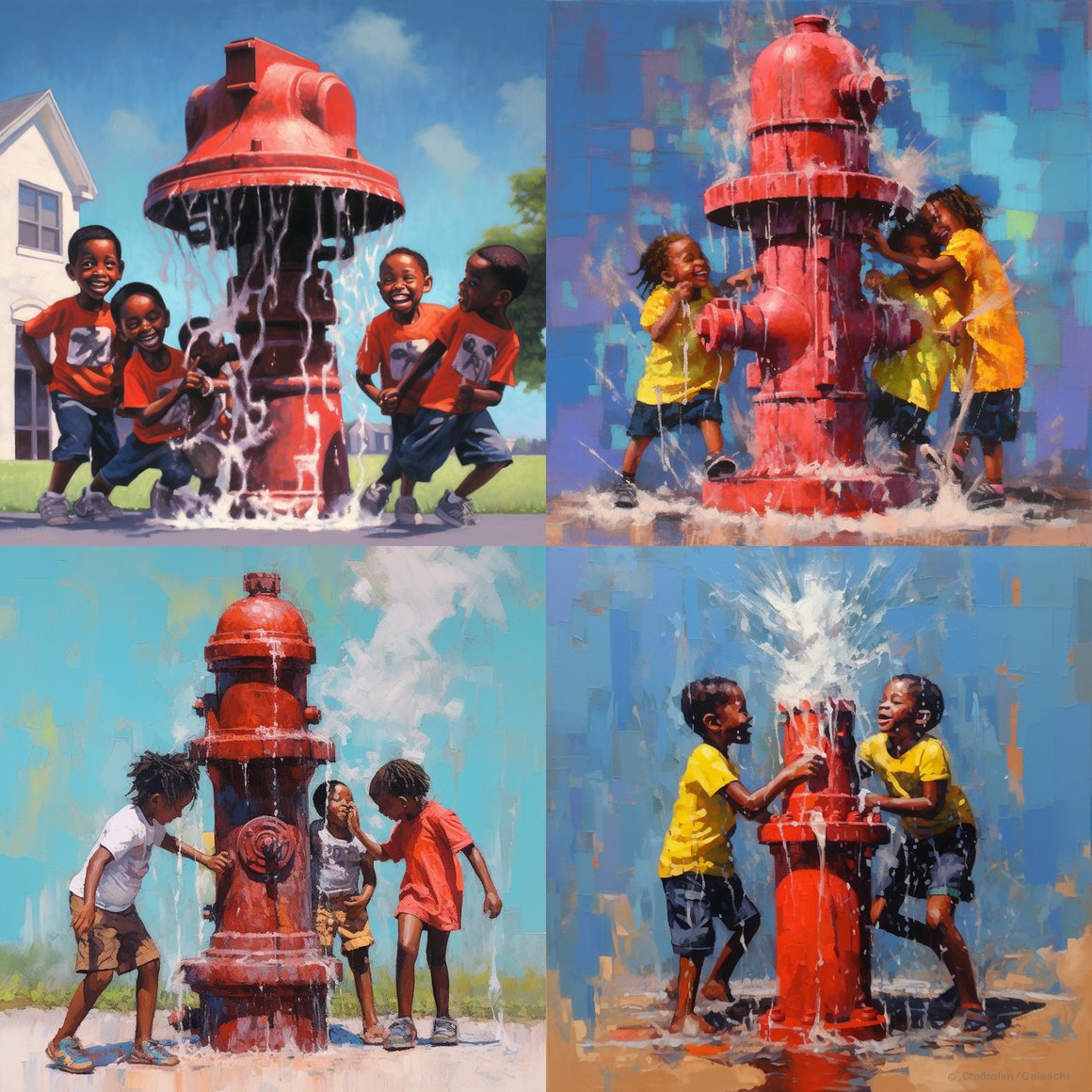 Summer Joy: African American Kids and the Red Hydrant
