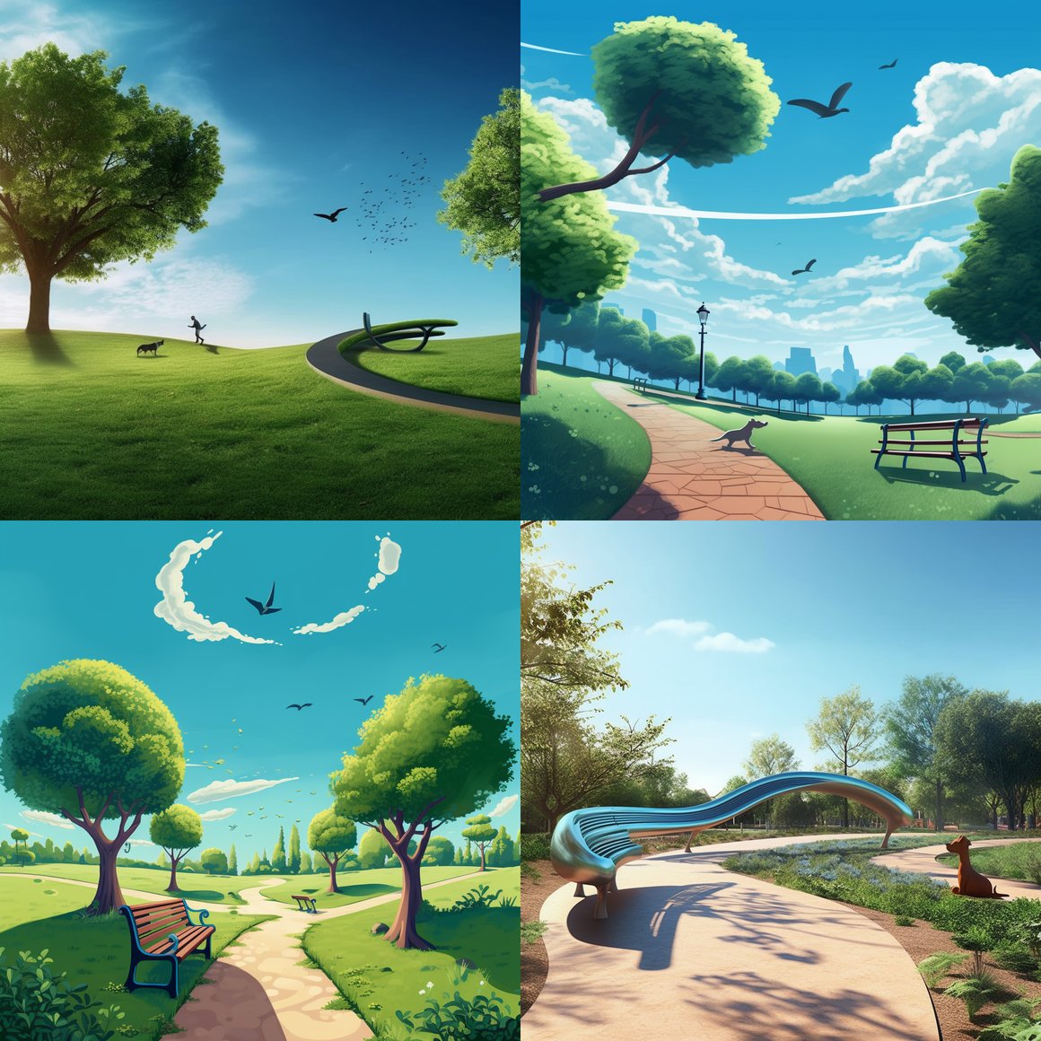 Midday Serenity in a Park Scene