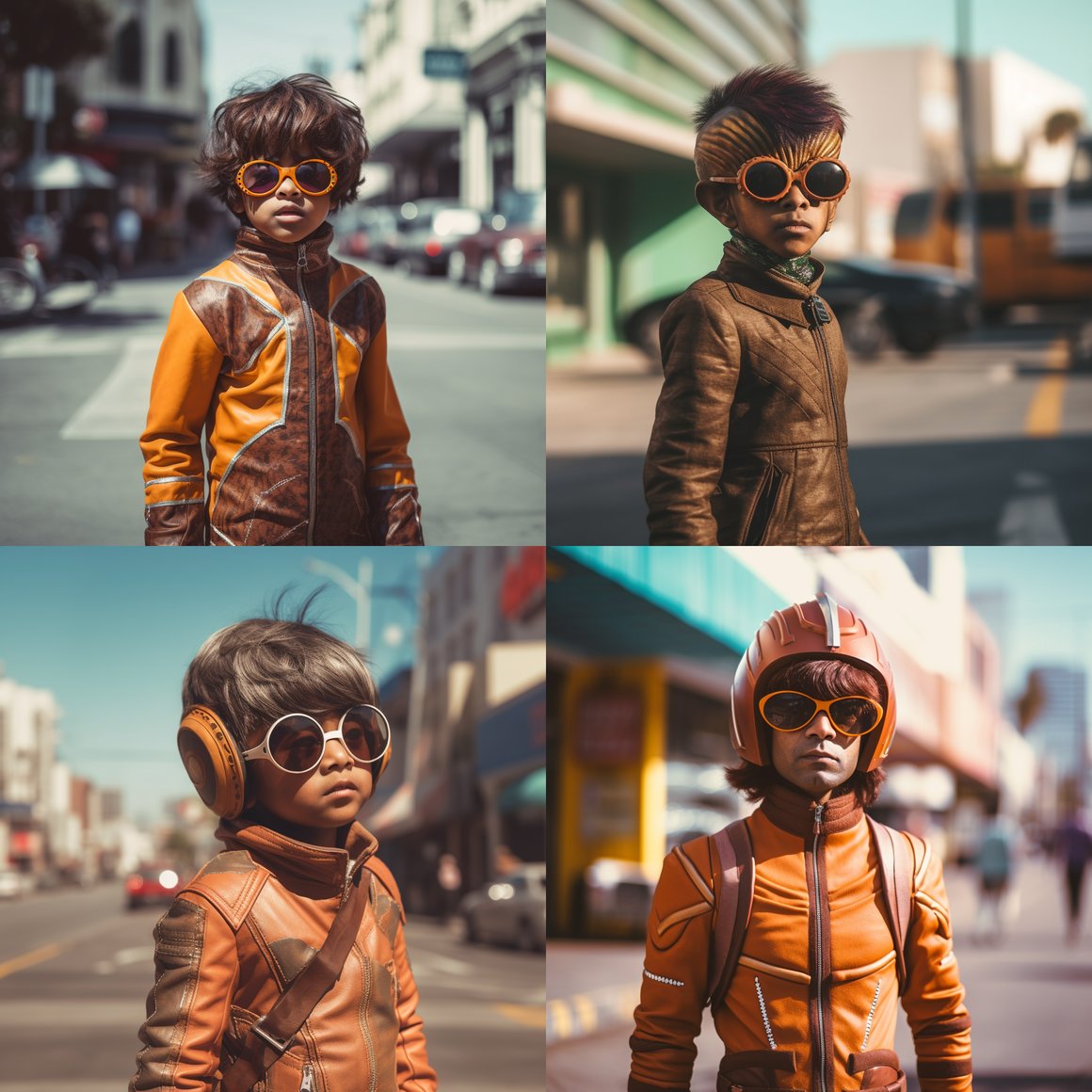 A Surreal Fusion of Retro and Futuristic Realism with a Hint of Bollywood in LA Streets