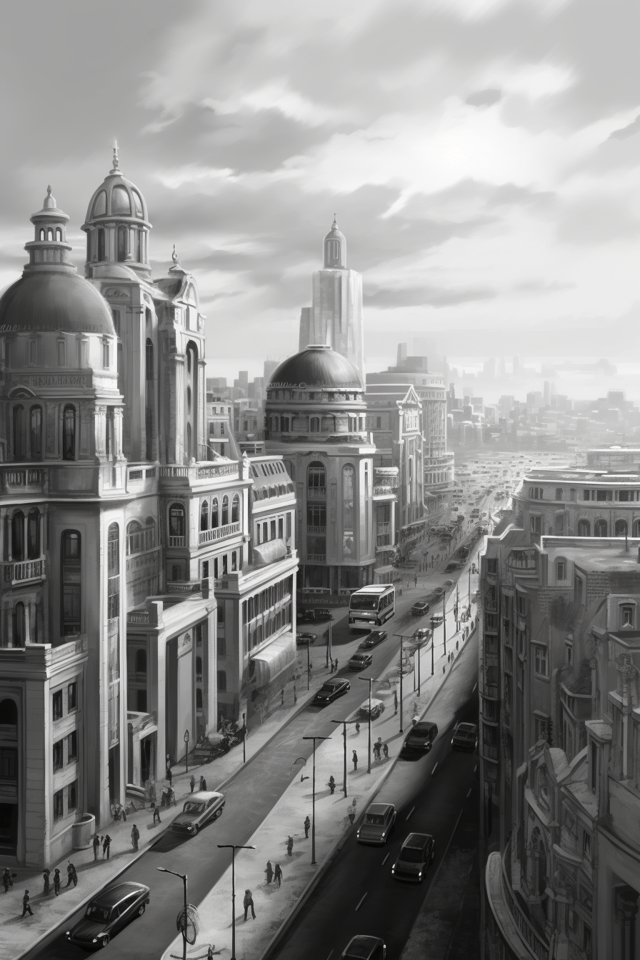 Desolate Madrid: A Future Perspective in Monochrome