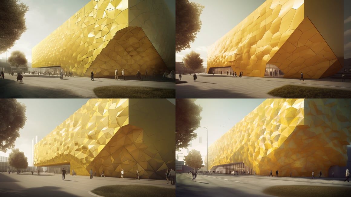 Retro-Futuristic Journey at the Bjarke Ingels' Exhibition Centre Render in 16K Quality