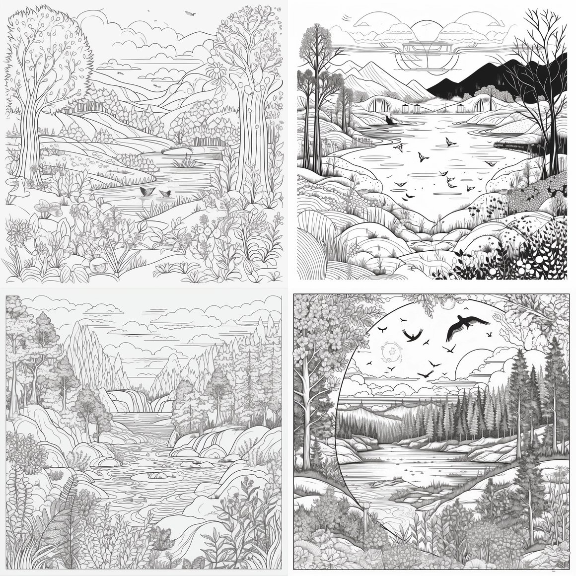Nature Scenes Coloring Page Book Vol.5