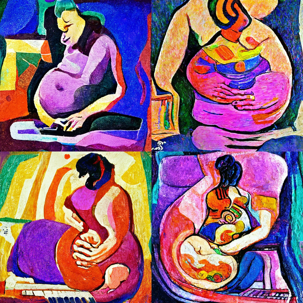 Harmonious Arrival: A Fauvist Journey of Pregnancy