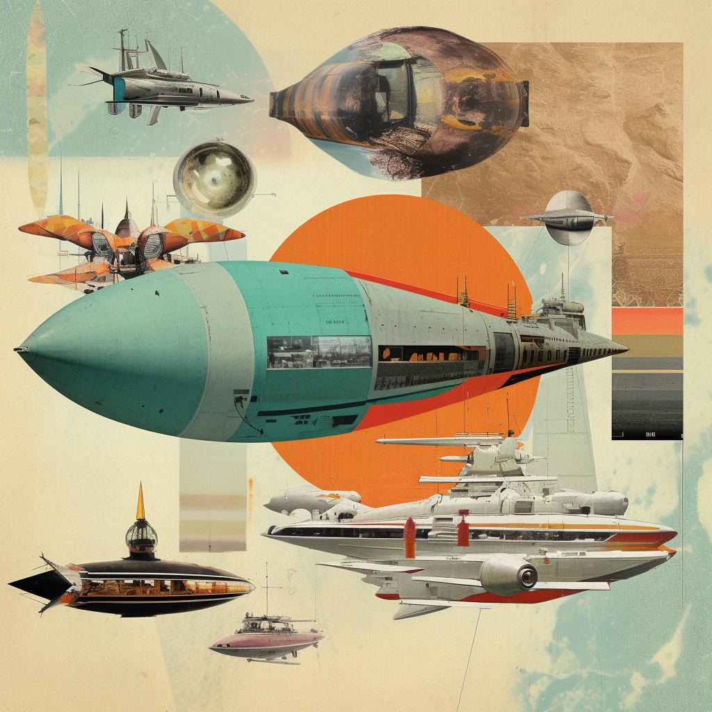 Retro Cosmic Voyage: A Max Ernst Inspired Collage