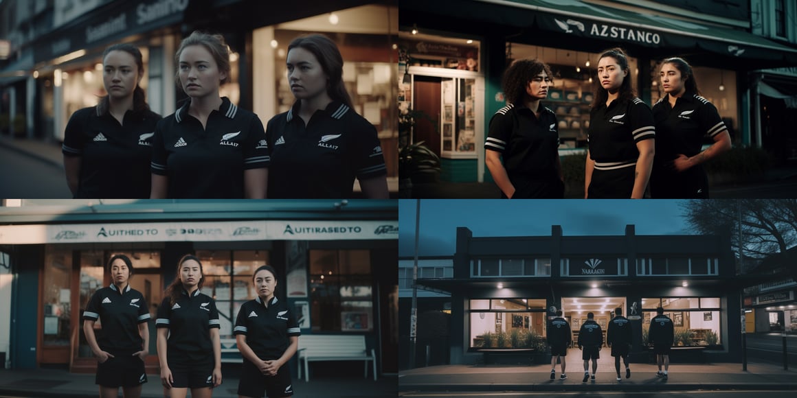 Cinematic Snapshot of Black Ferns Rugby Players