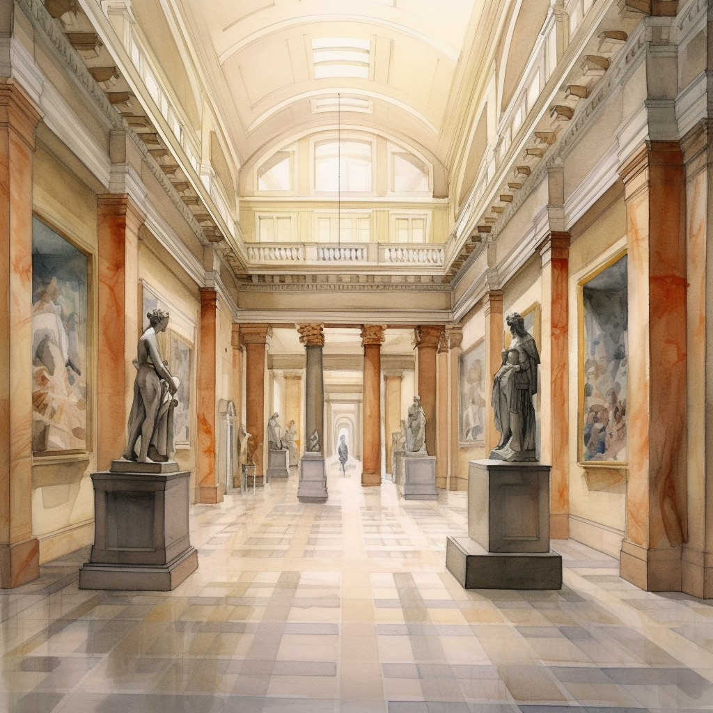 Artistic Adventure: A Watercolor Journey Through the Louvre