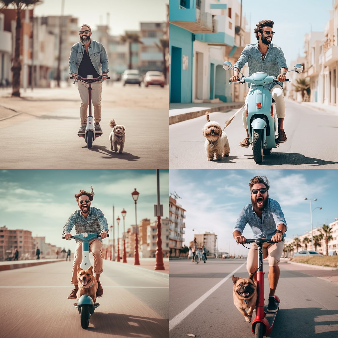 Summer Scooter Ride: A Dog's Journey in the City