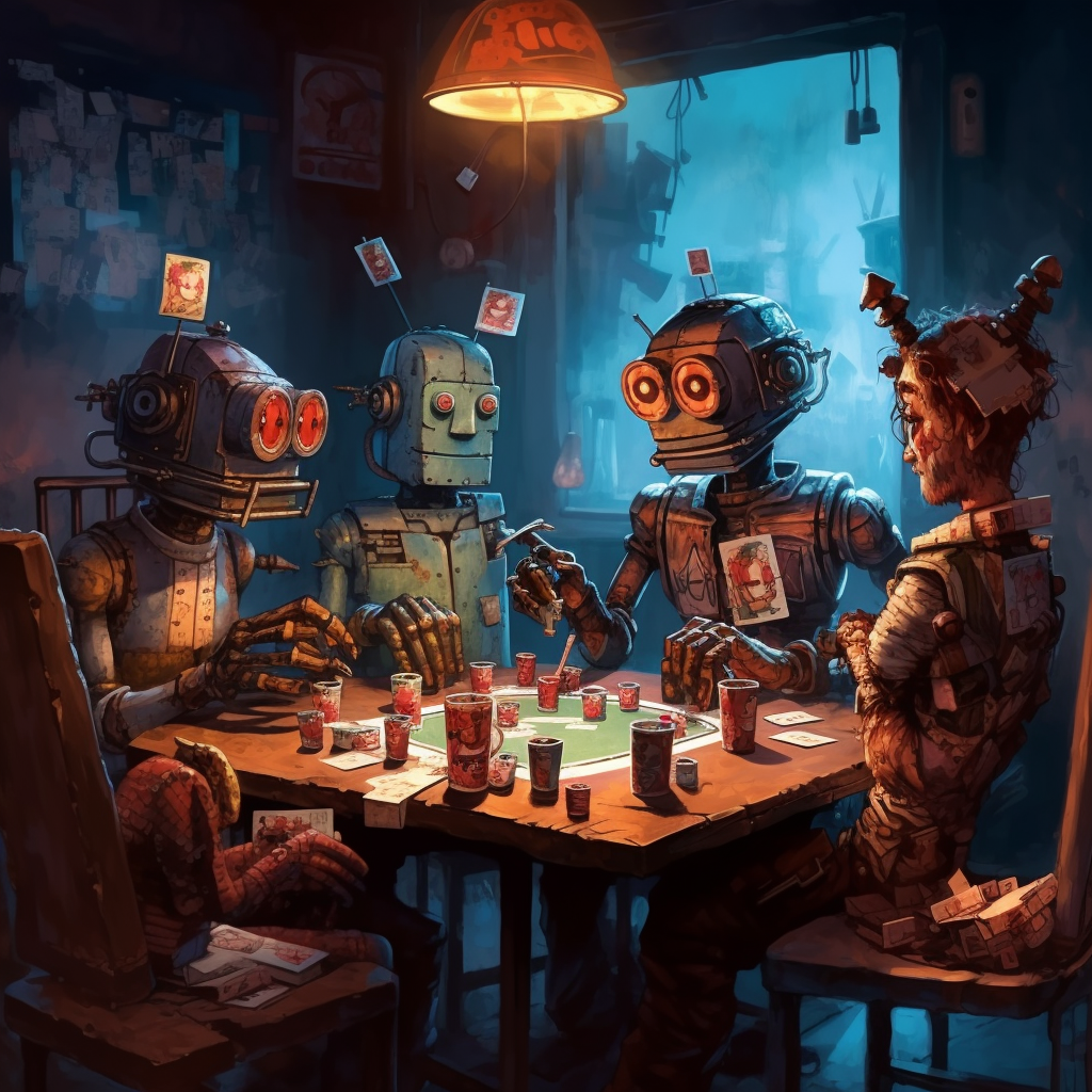 Neon Jokers: A Robot's Gamble