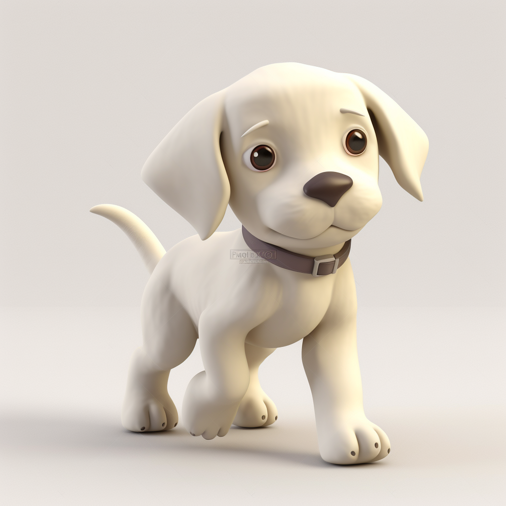 Mid-Way Adventure of a Cute Animated Labrador Puppy