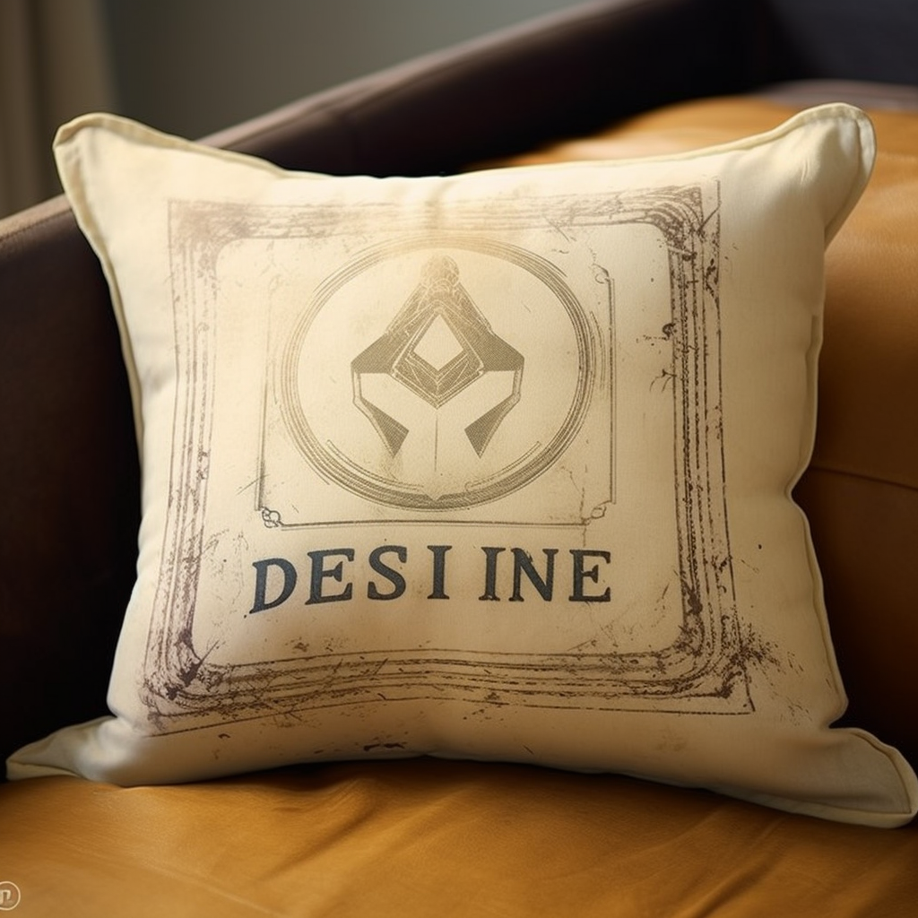 Destiny Game-Themed Mid-Journey Pillow with Ghost Quote