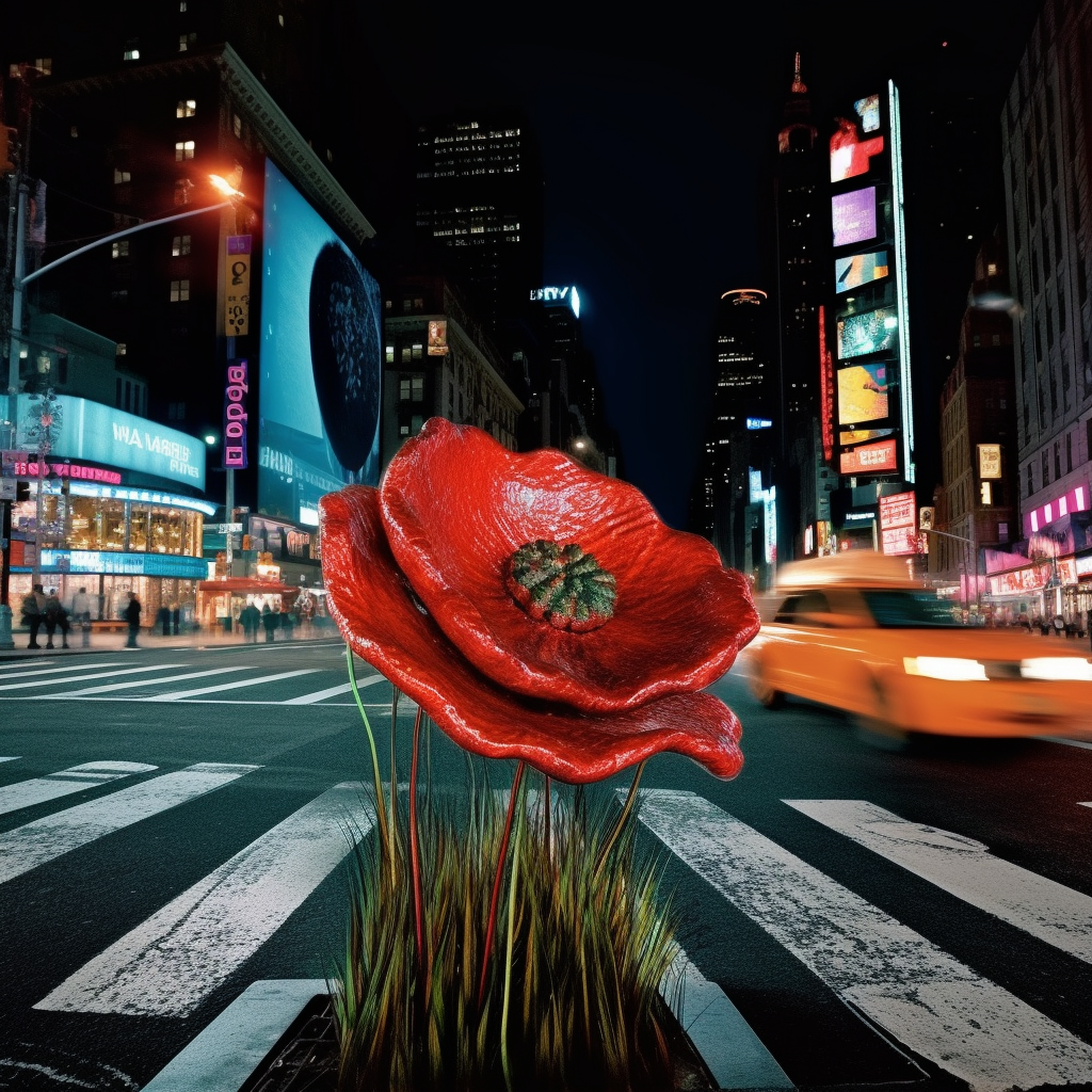 Midnight Blossom: An Urban Poppy in the Heart of NYC