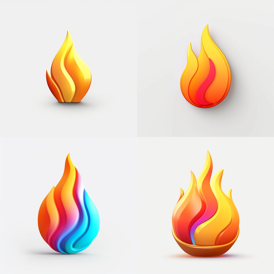 Neo-Pop Journey: The Flame Icon 3D Render