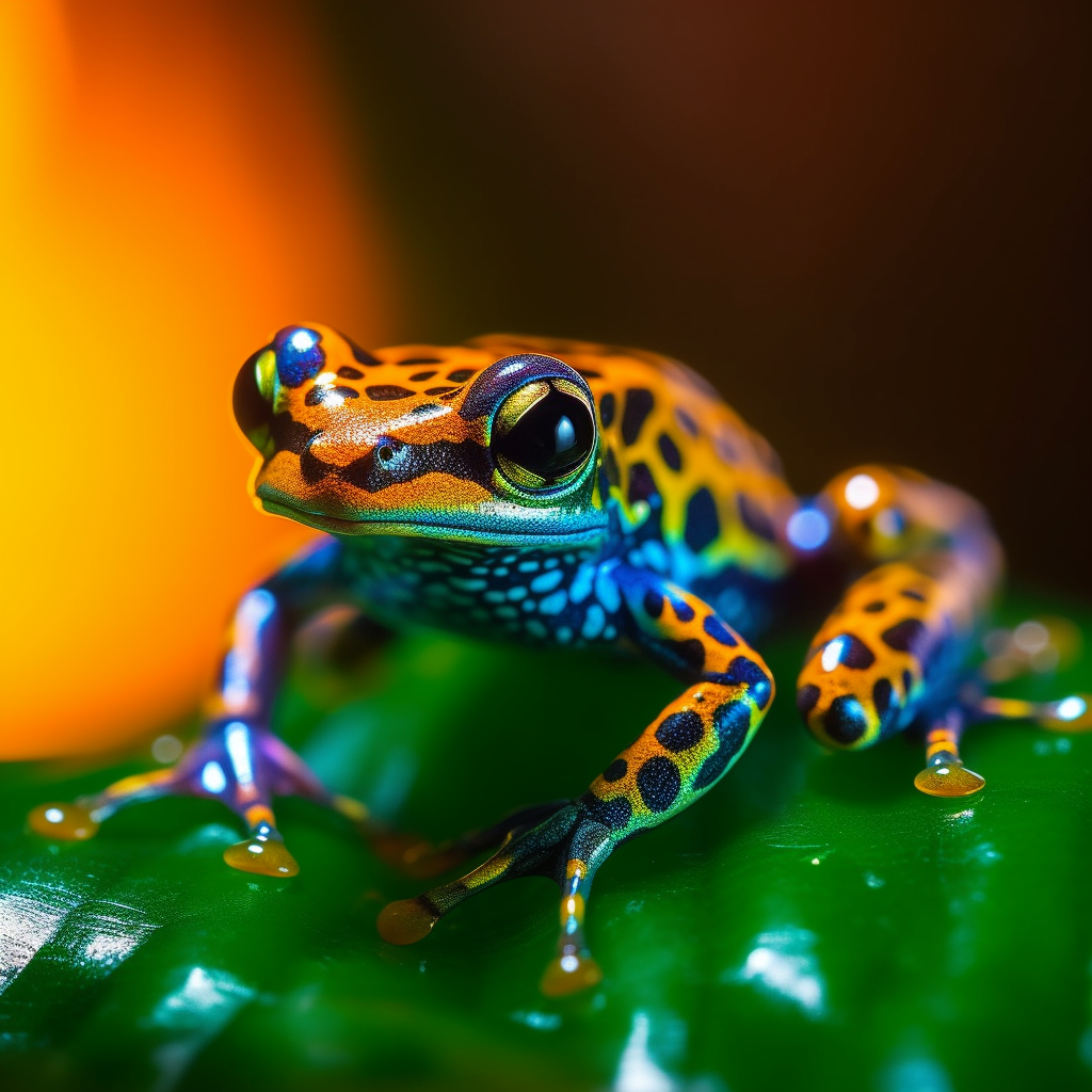 Exquisite Poison Dart Frog in Dynamic Lighting Prompt | NeoPrompt