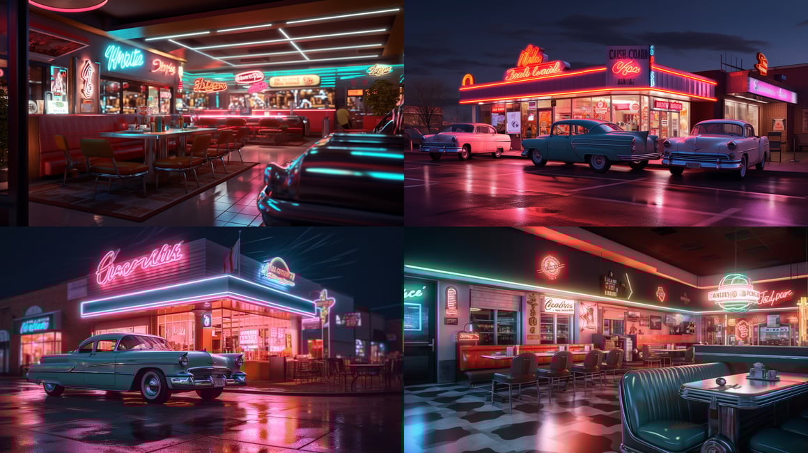 Neon Nights: A Wes Anderson Inspired Journey