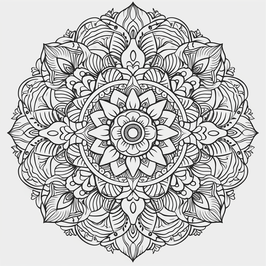 Midway Mandala Coloring Page Progress