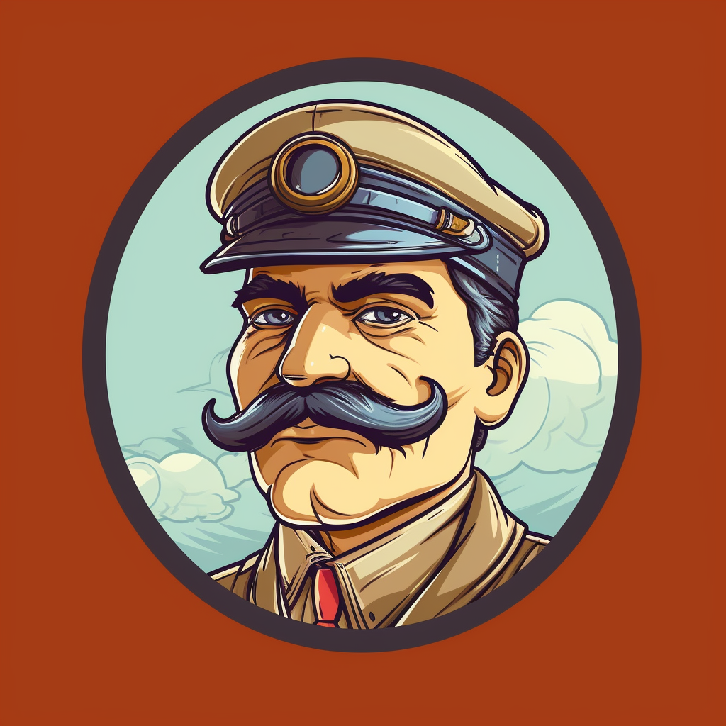 Classic Aviator Cartoon App Logo Concept