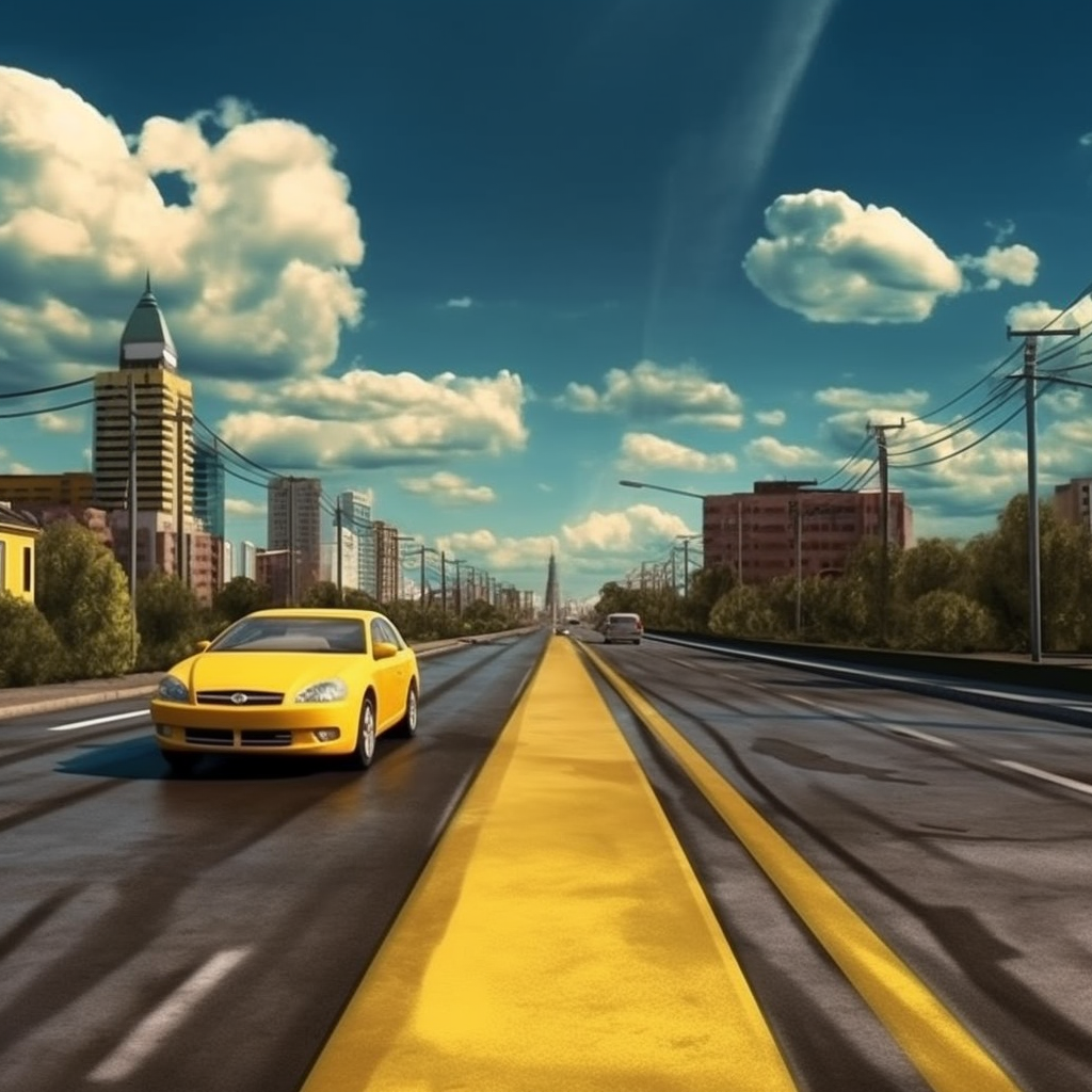 Midday Asphalt Voyage: A Realistic 4K Journey