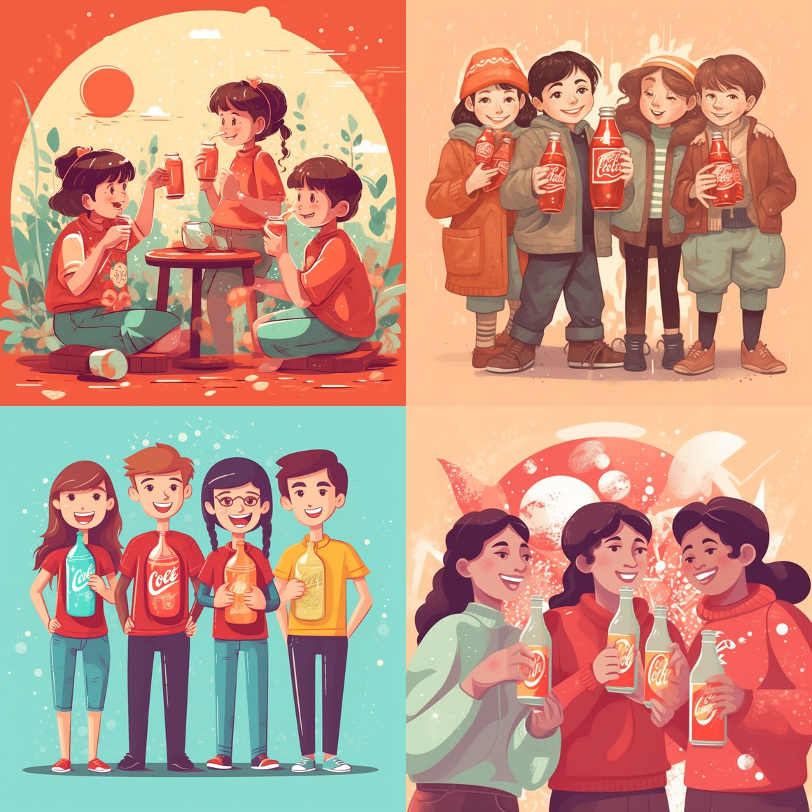 Children's After School Coke Social Illustration