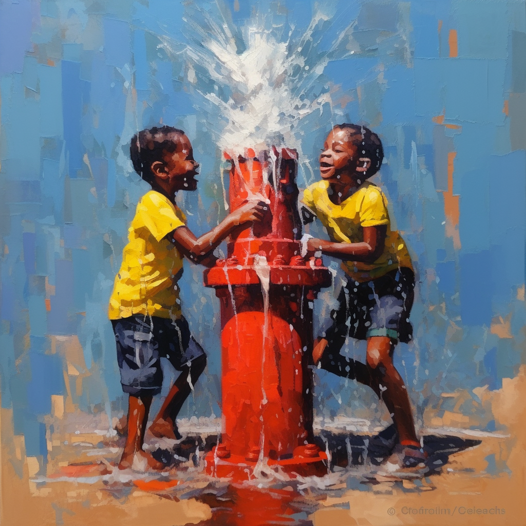 Summer Joy: African American Kids and the Red Hydrant