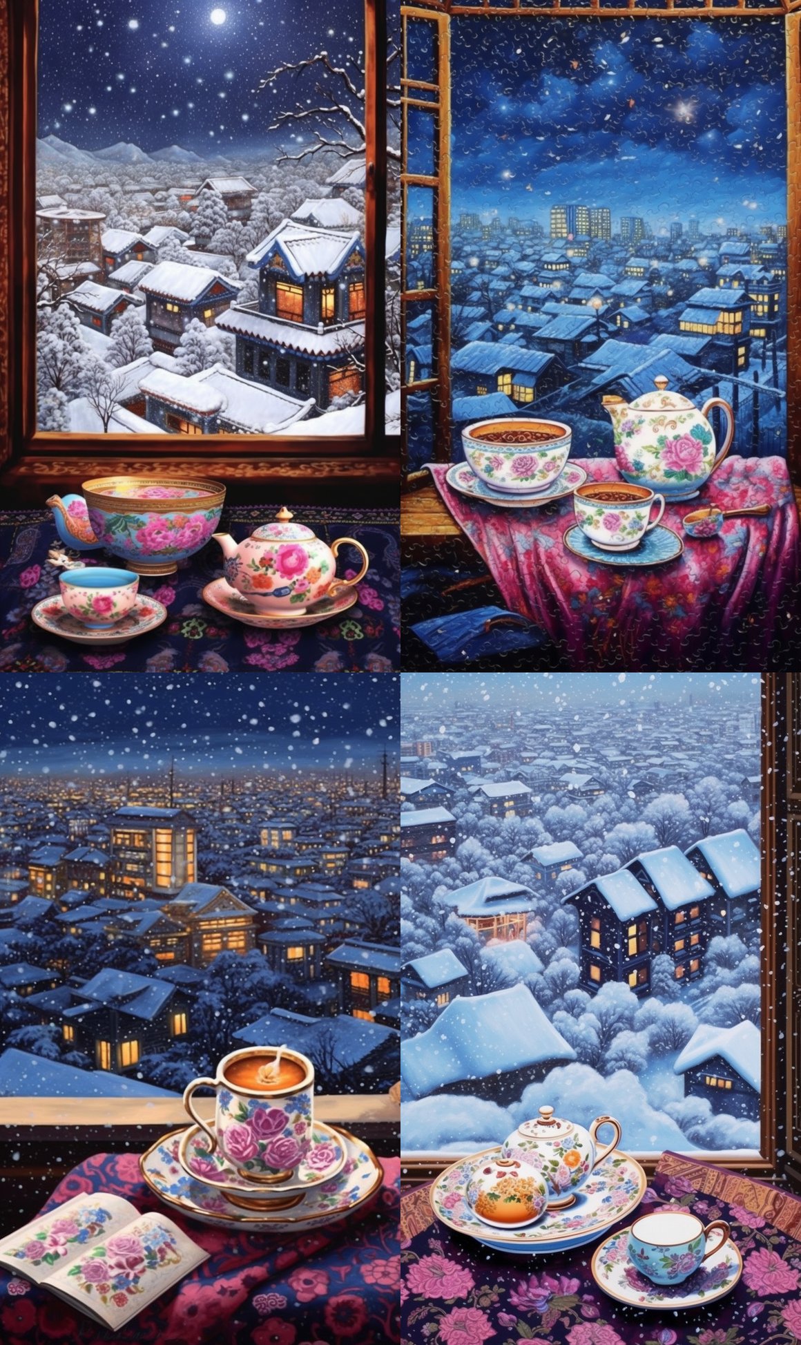 A Teacup View of Snowy Mosques and Roses