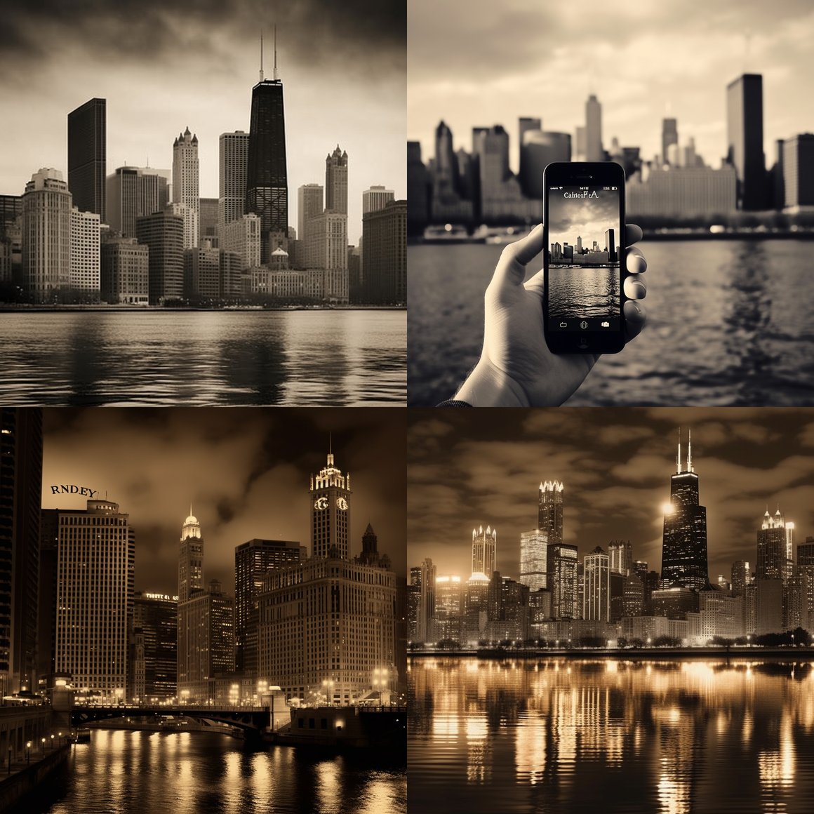 Reynold's Family Mid-Trip Chicago Skyline iPhone Wallpaper