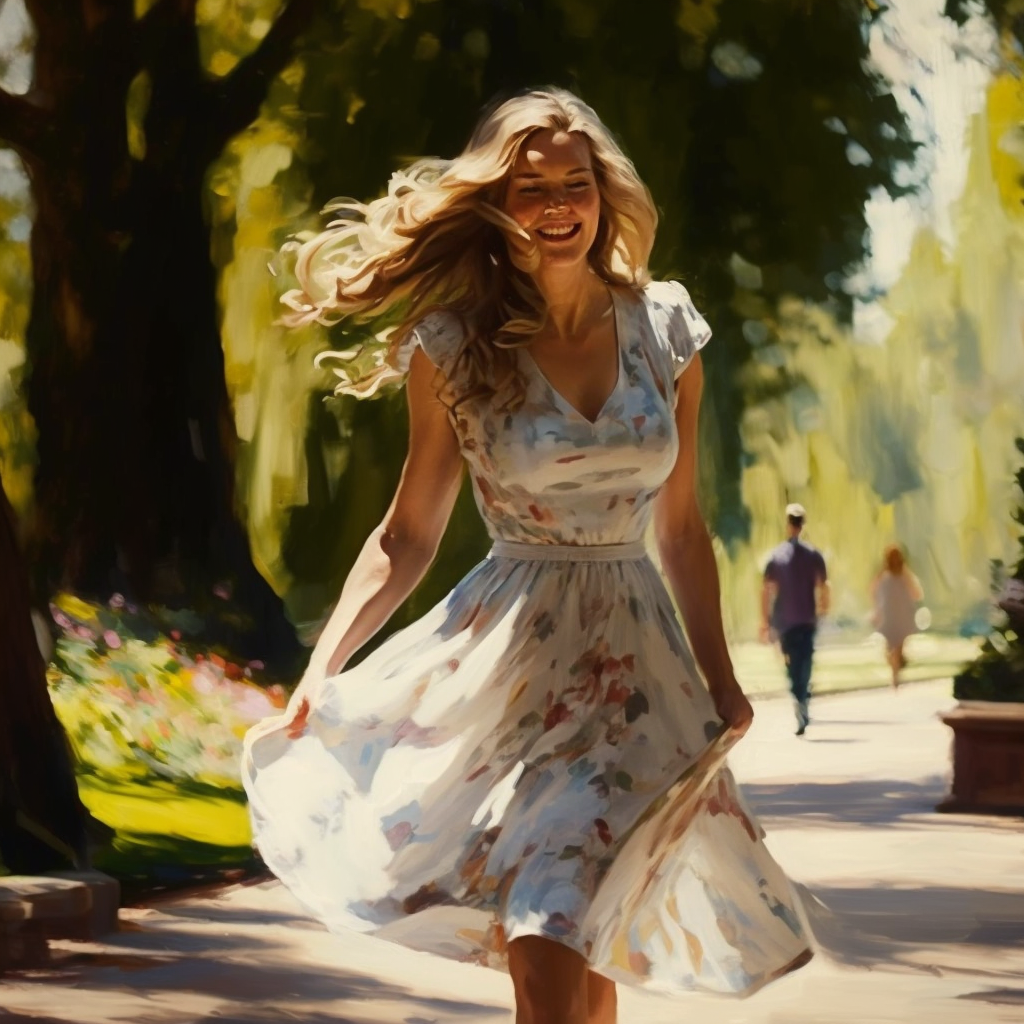 Summer Stroll: A Woman's Mid-Journey Bliss