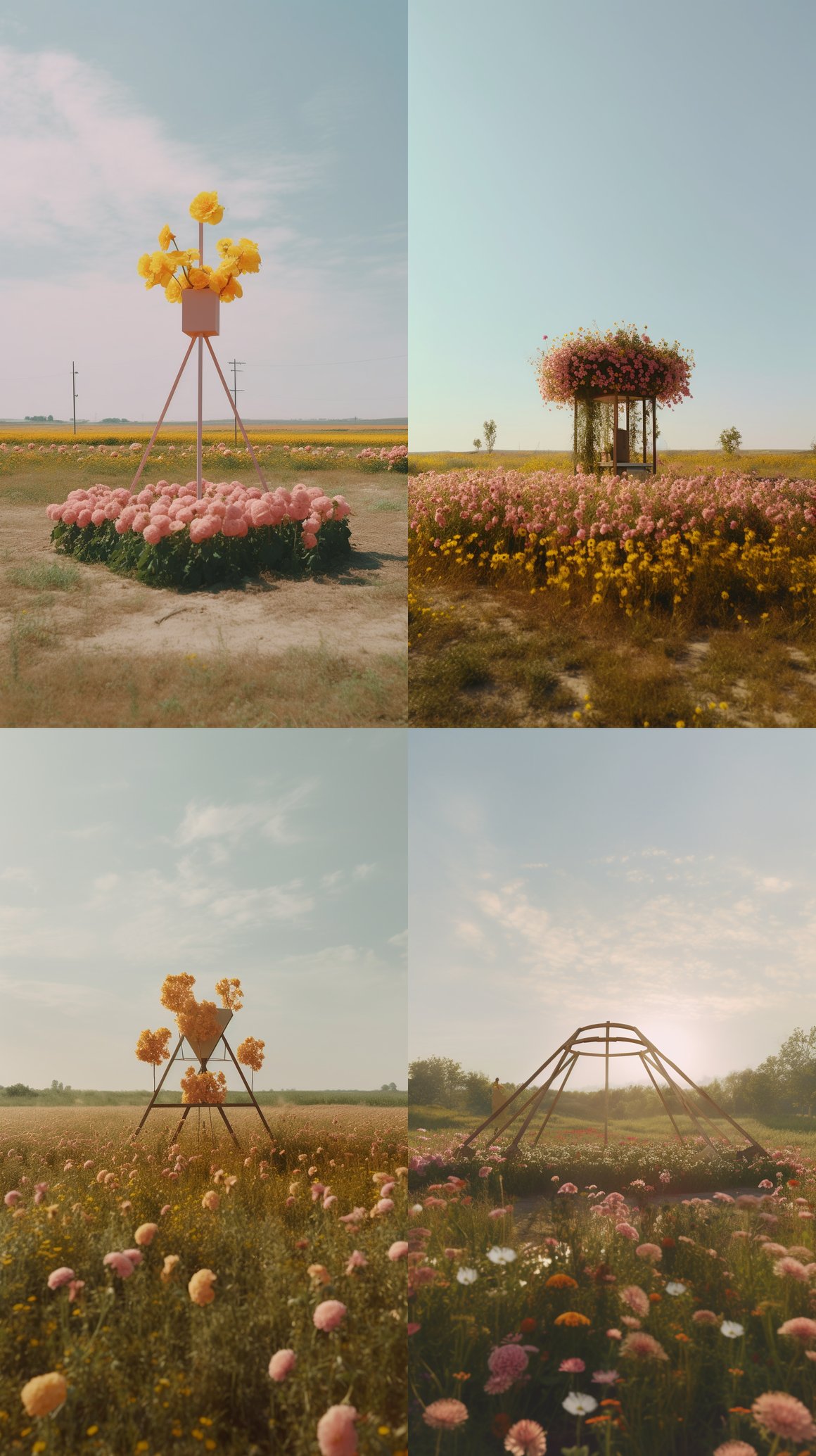 Neoclassical Flower Installation Cinematic Shot