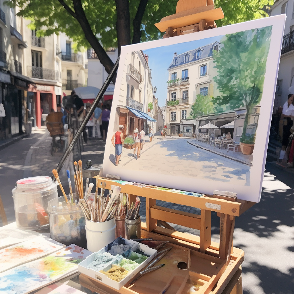 Artistic Afternoon in Montmartre: A Watercolor Journey