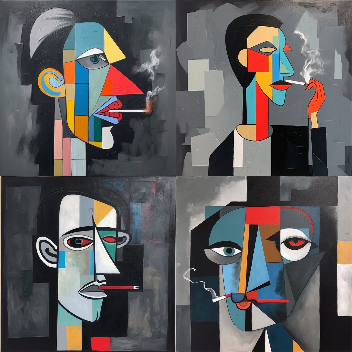 A George Condo Inspired Mid-Journey Portrait in Muted Tones
